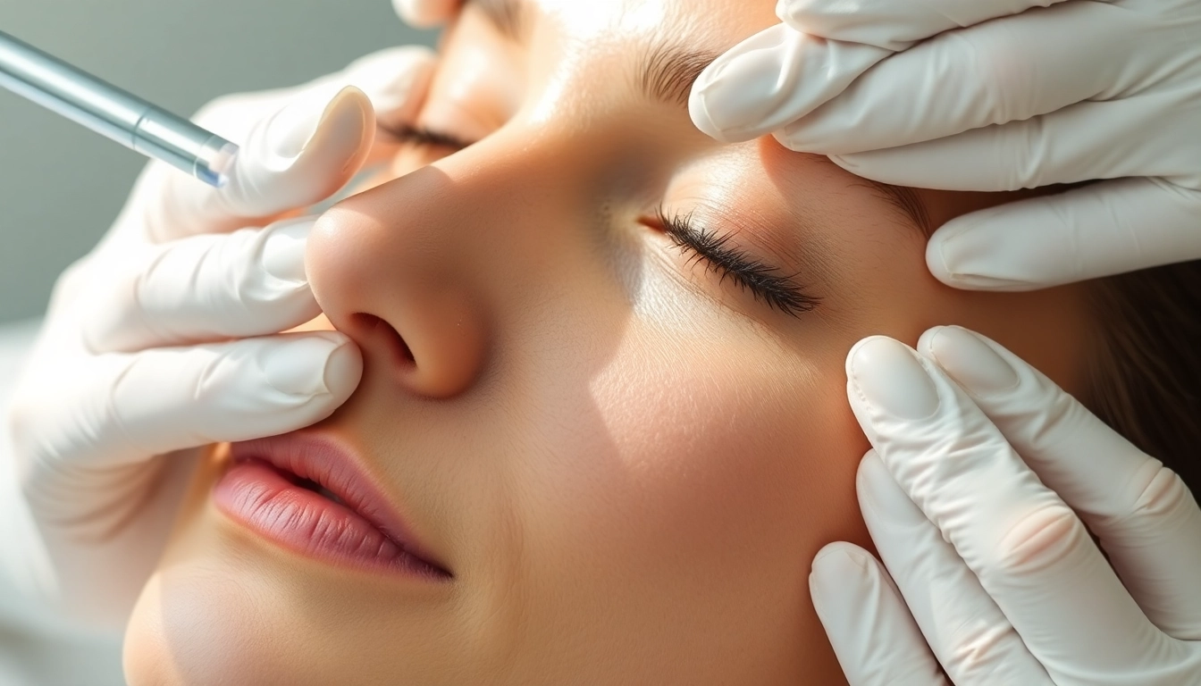 Effective Fadenlifting Zürich with a skilled practitioner performing a gentle facial procedure for natural rejuvenation.