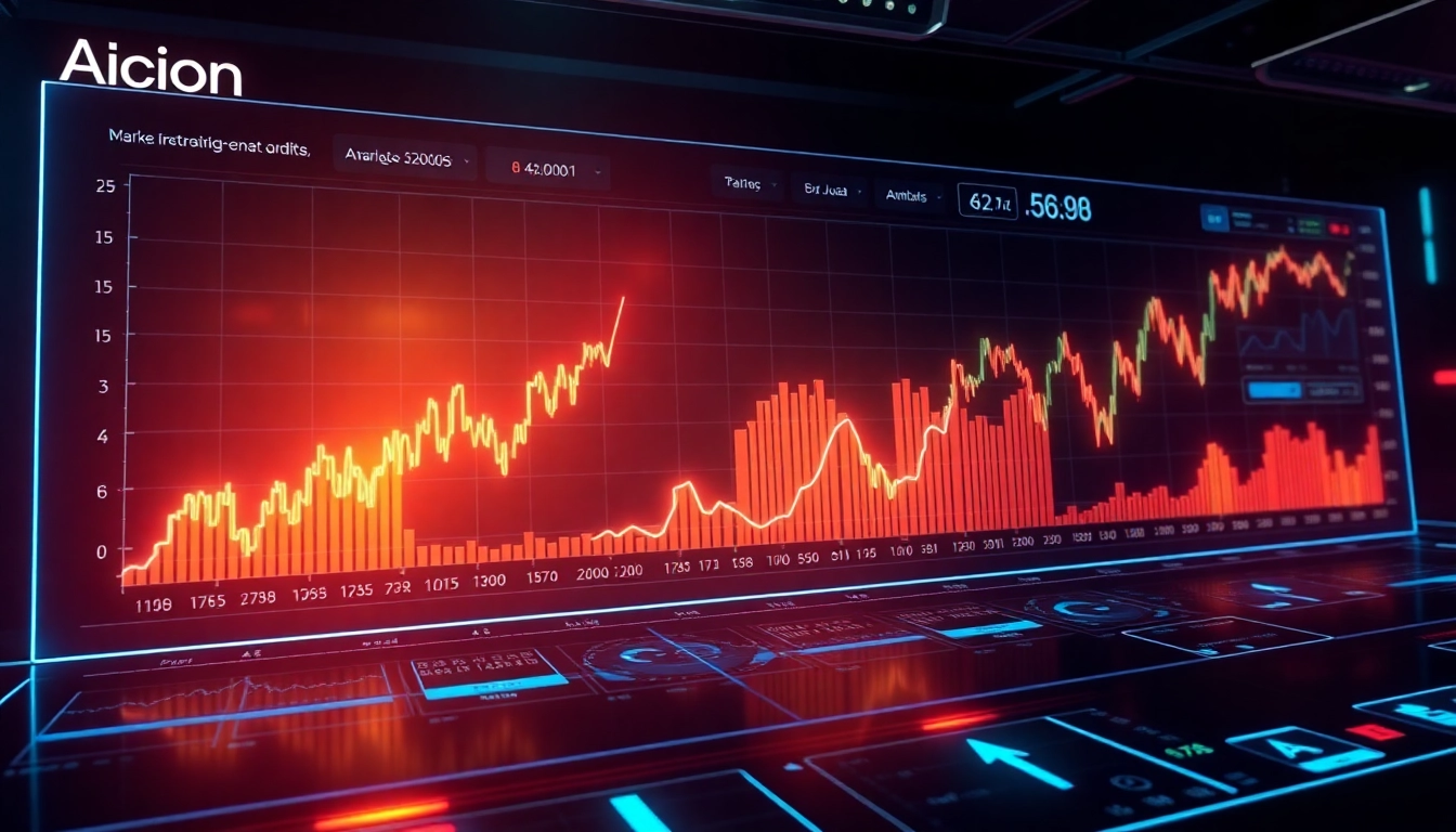 Professional analysis of aicoin market data with dynamic charts and digital interface for